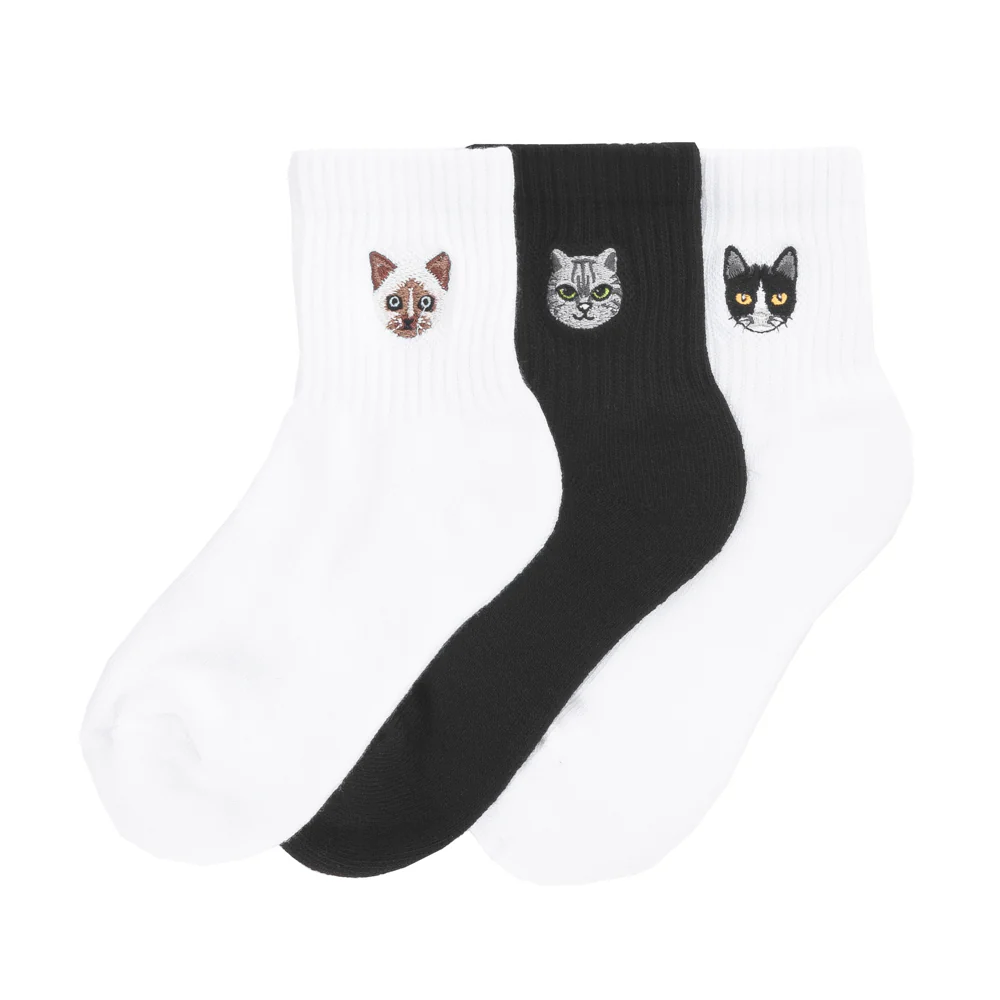 3 Pack Small Embroidered Half Crew