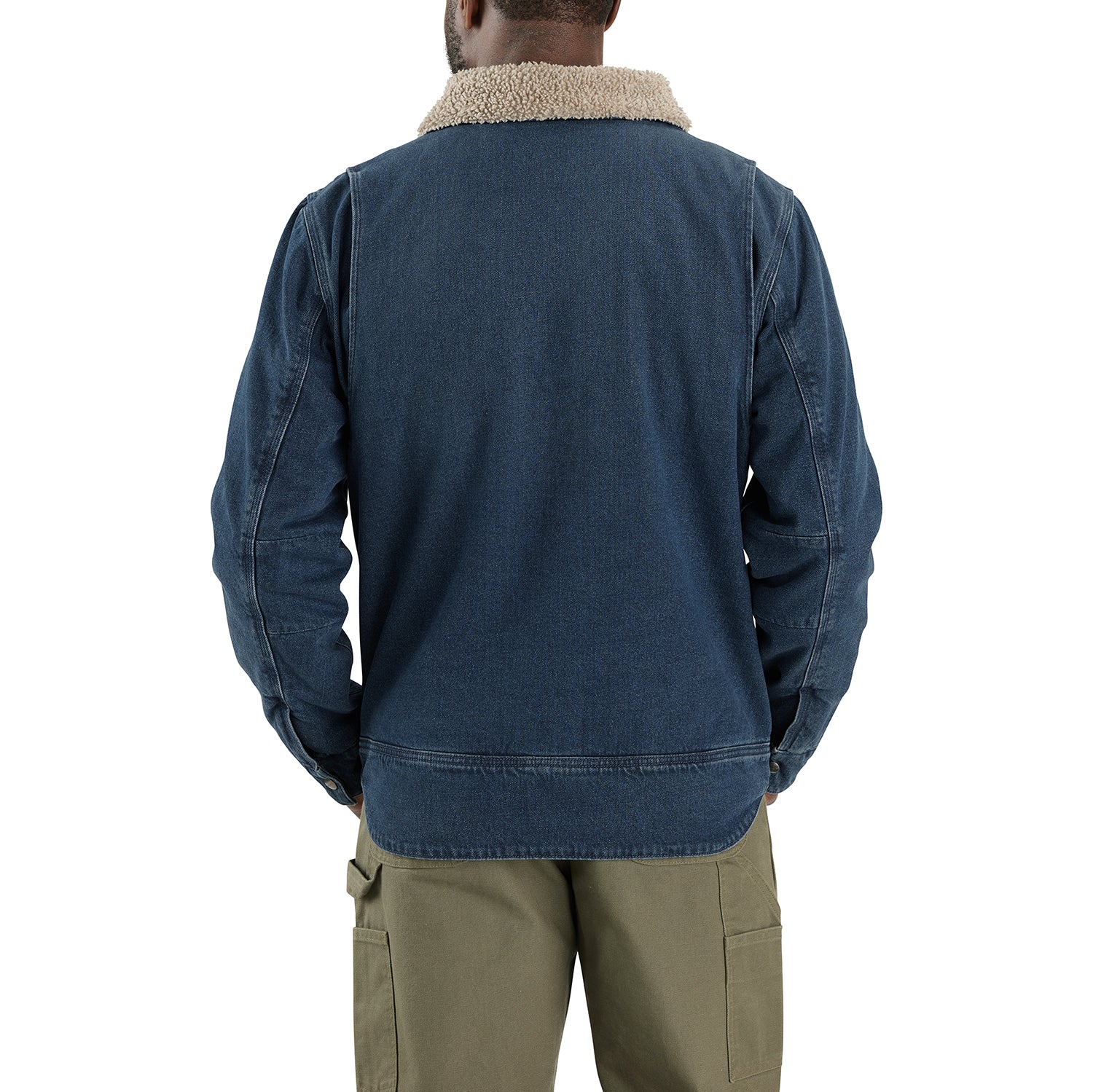 Relaxed Fit Denim Sherpa Jacket -Mens - Image 4