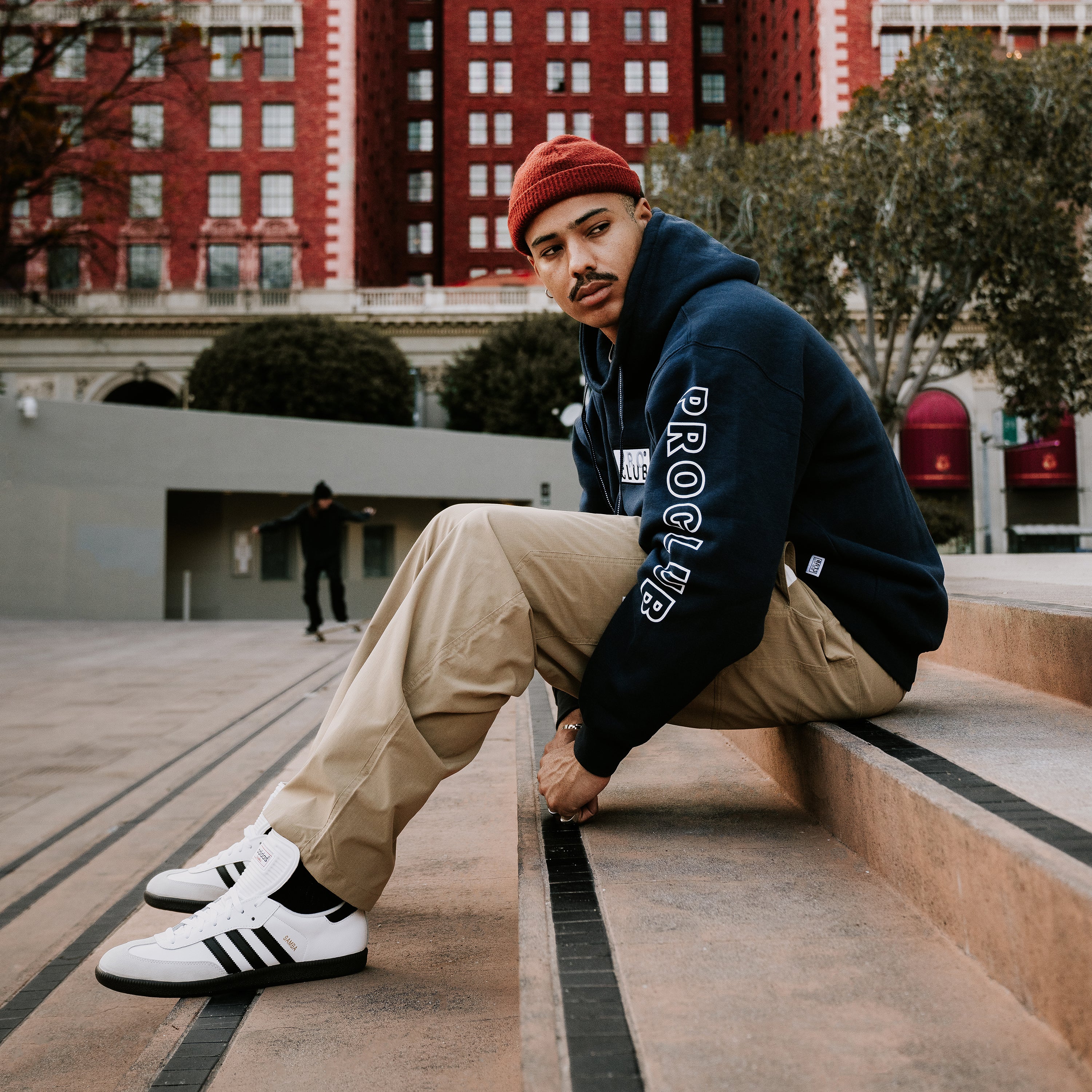 Embroidered Box Logo Hoody - Mens - Image 5