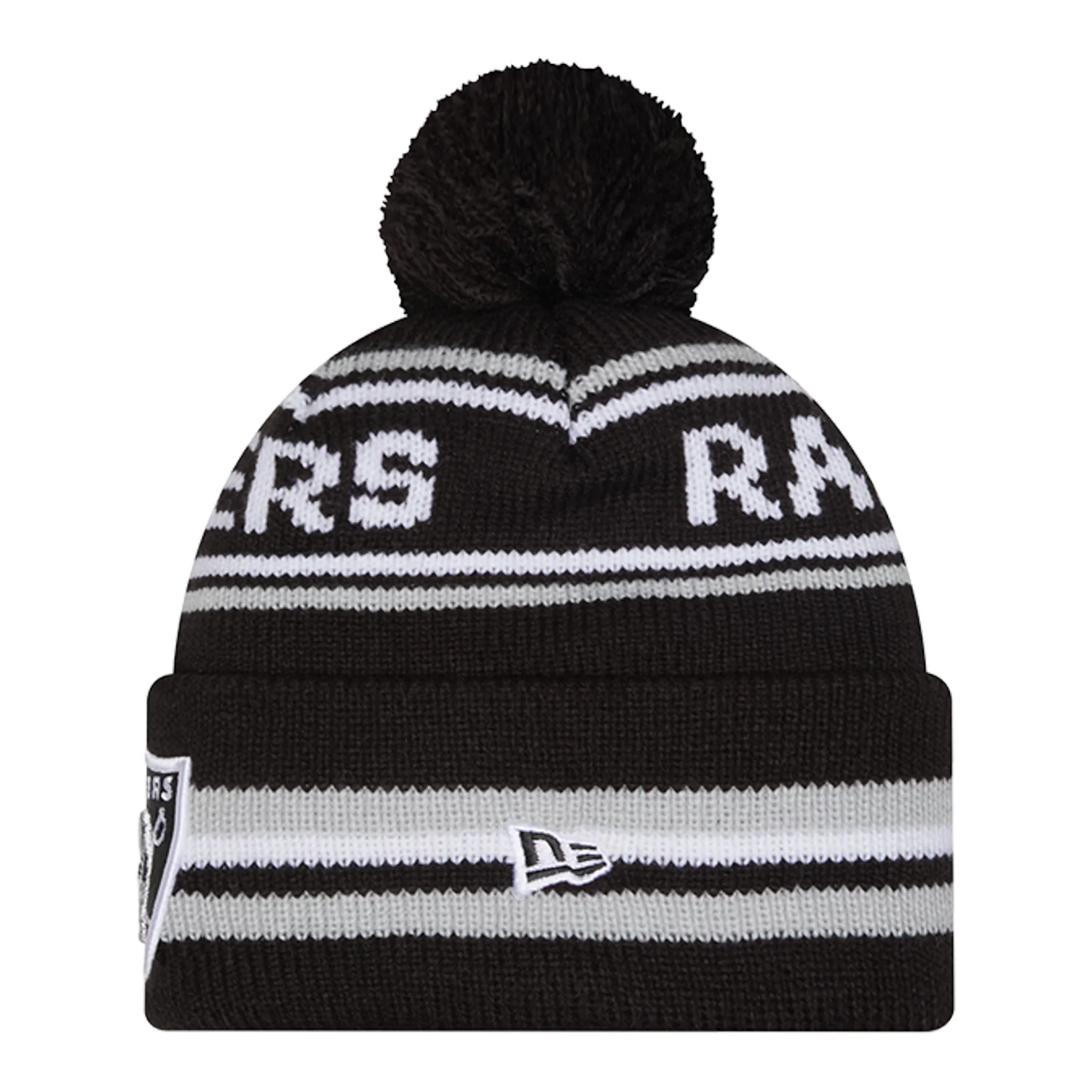 Raiders Knit Classic Stripe Pom Beanie - Image 2
