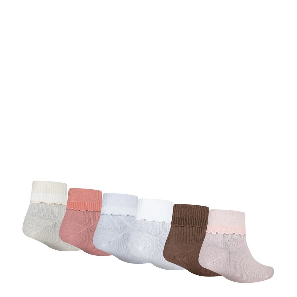 6 Pack Medium Fold Over Ankle Sock - Image 2