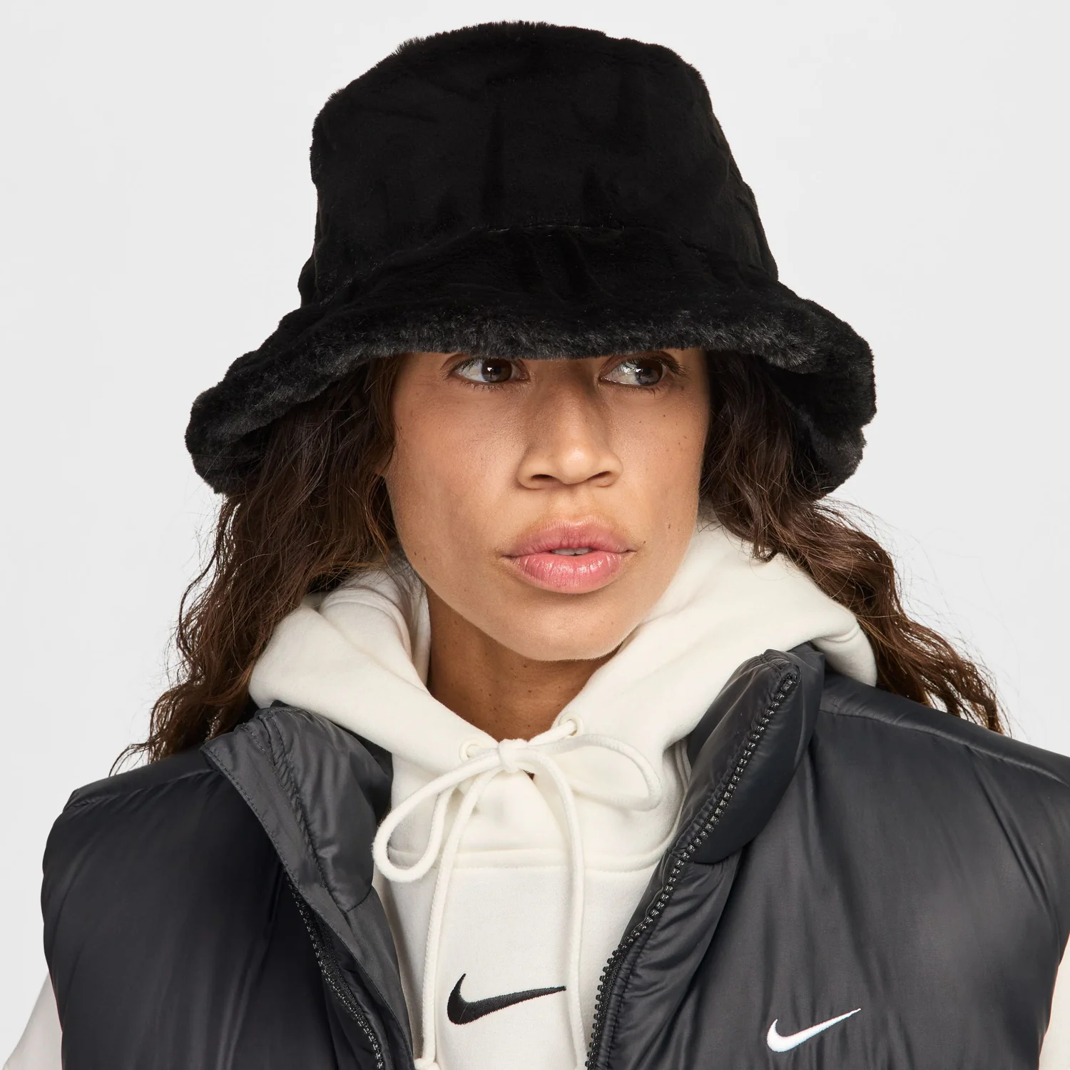 Nike Swoosh Faux Fur Bucket - Image 4