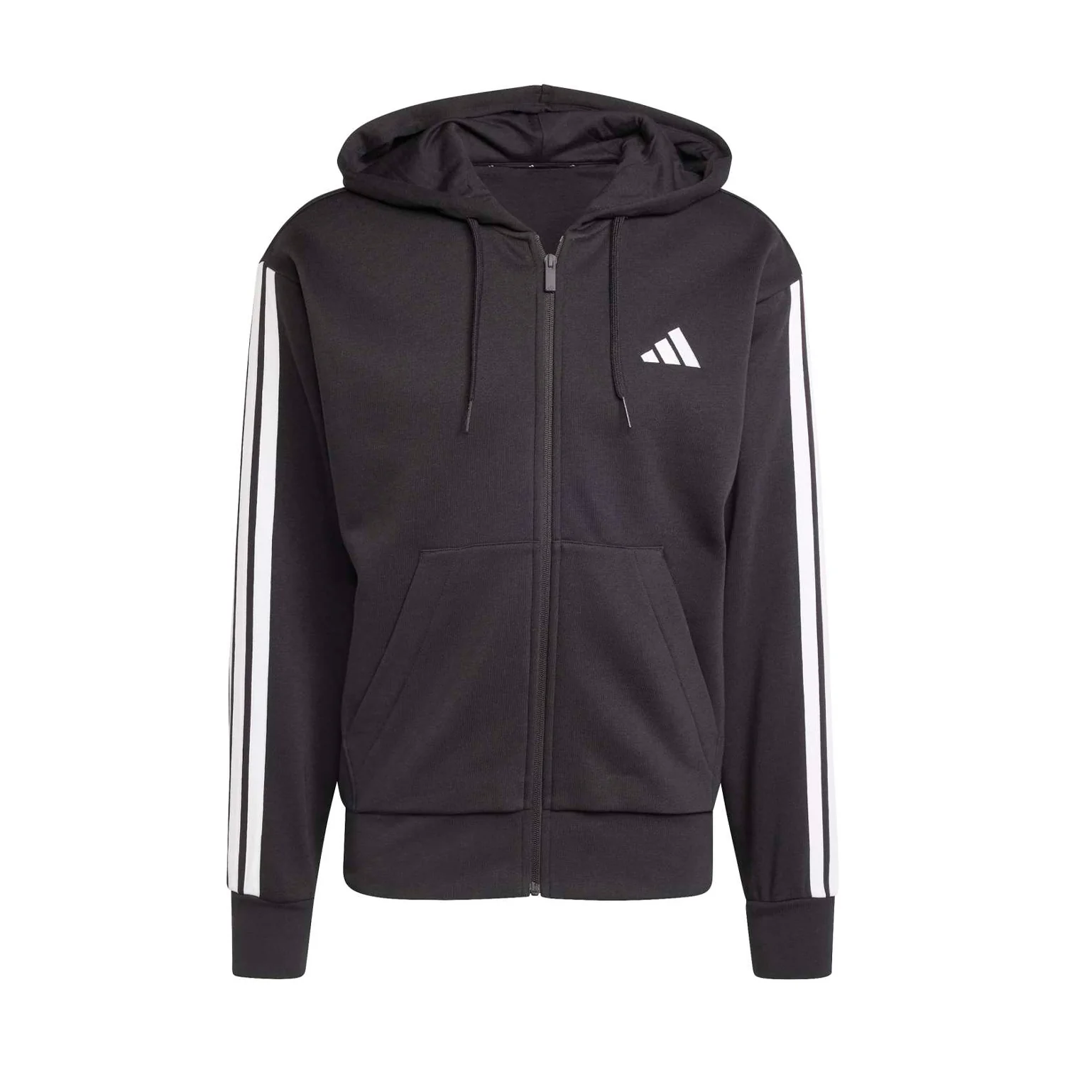Essentials 3 Stripes Fleece FZ Hoody -Mens