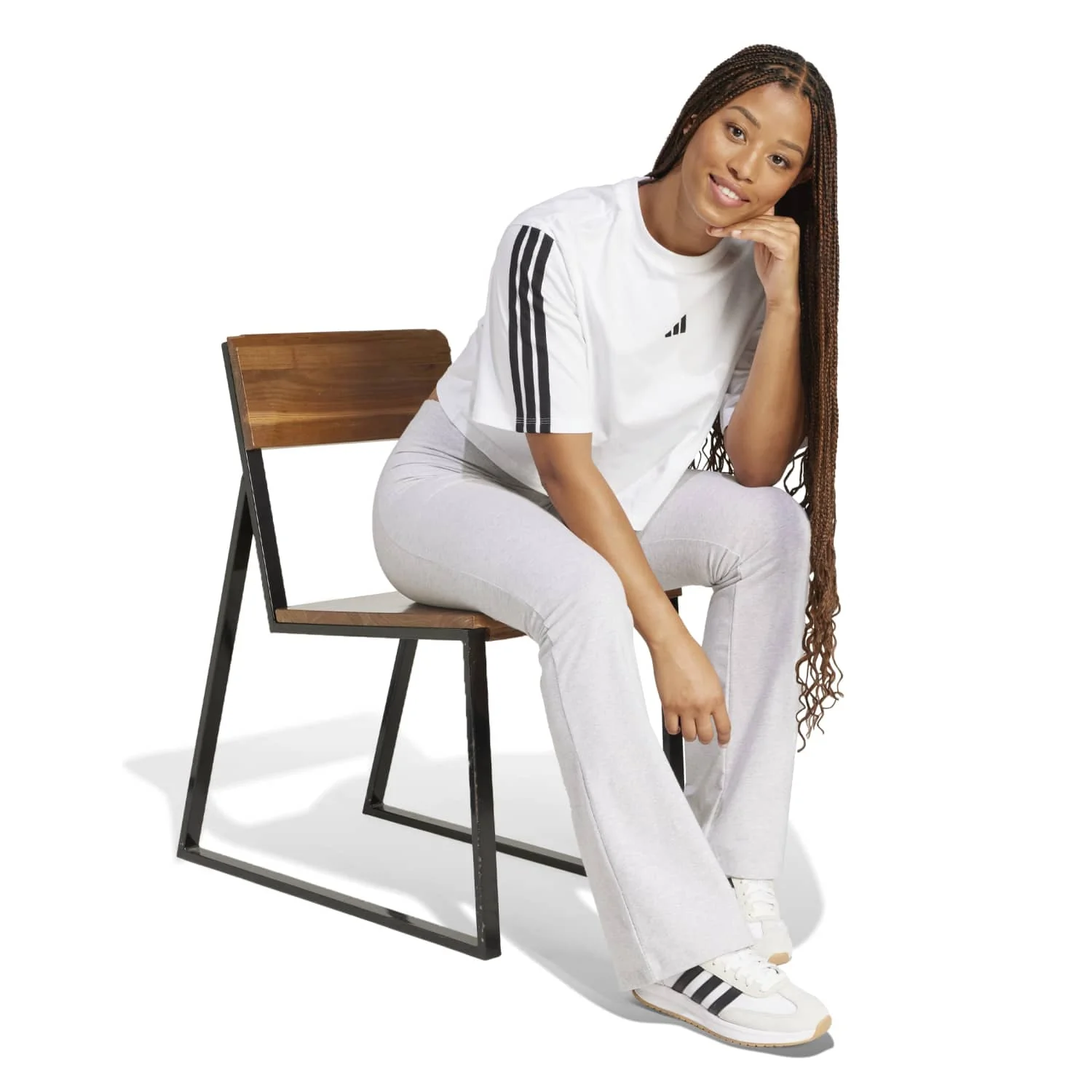 Essentials 3-Stripes Loose T-Shirt - Womens - Image 3