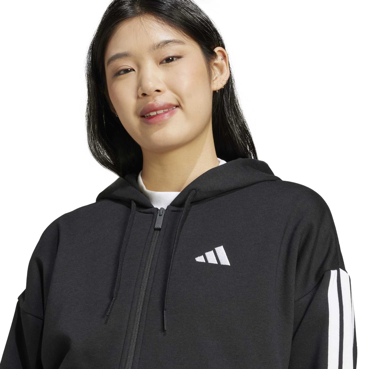 Essentials 3-Stripe FZ Hoody - Womens - Image 4