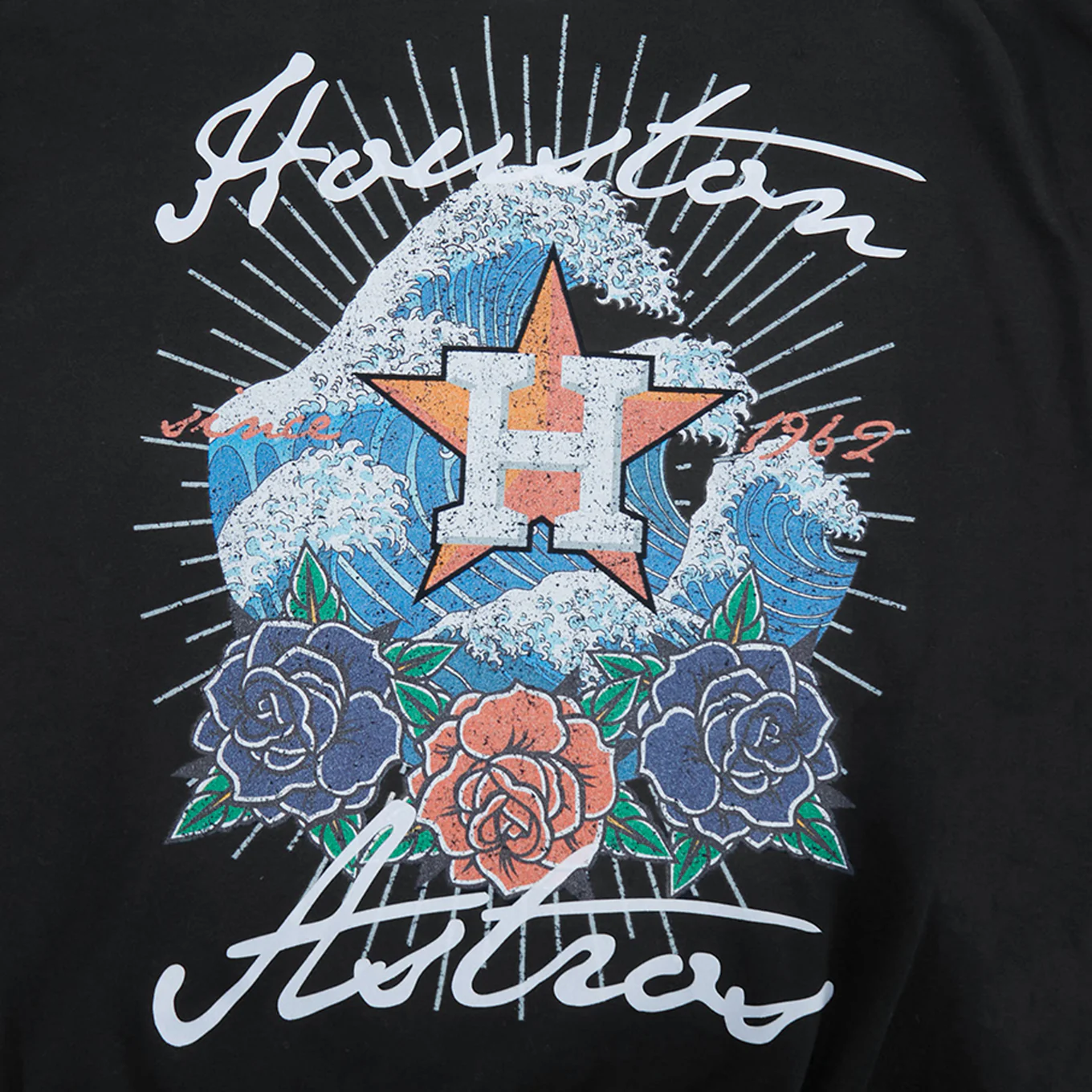 Houston Astros Wave & Roses Hoodie-Mens - Image 6