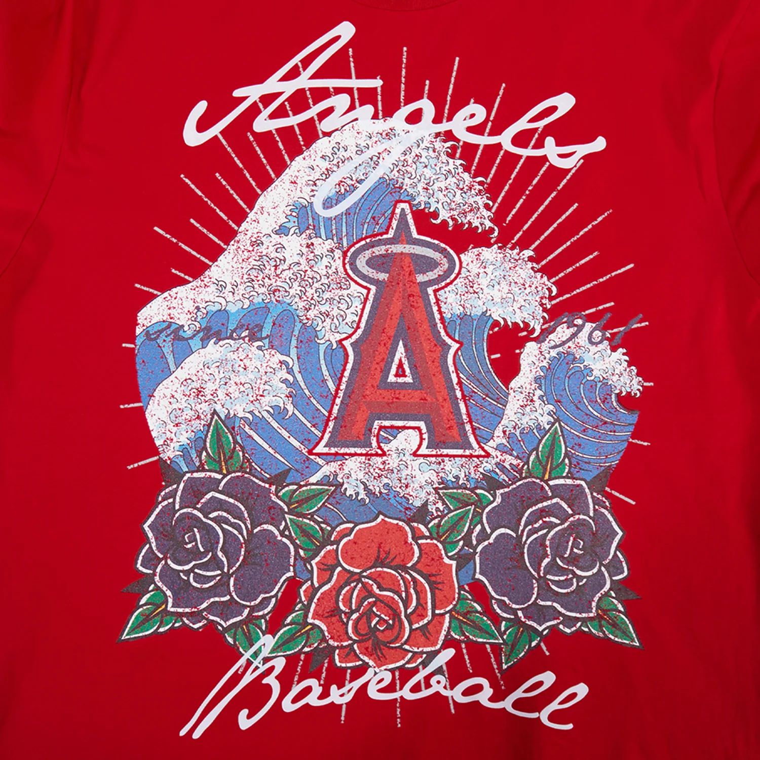 Los Angeles Angels Wave & Roses Tee -Mens - Image 5