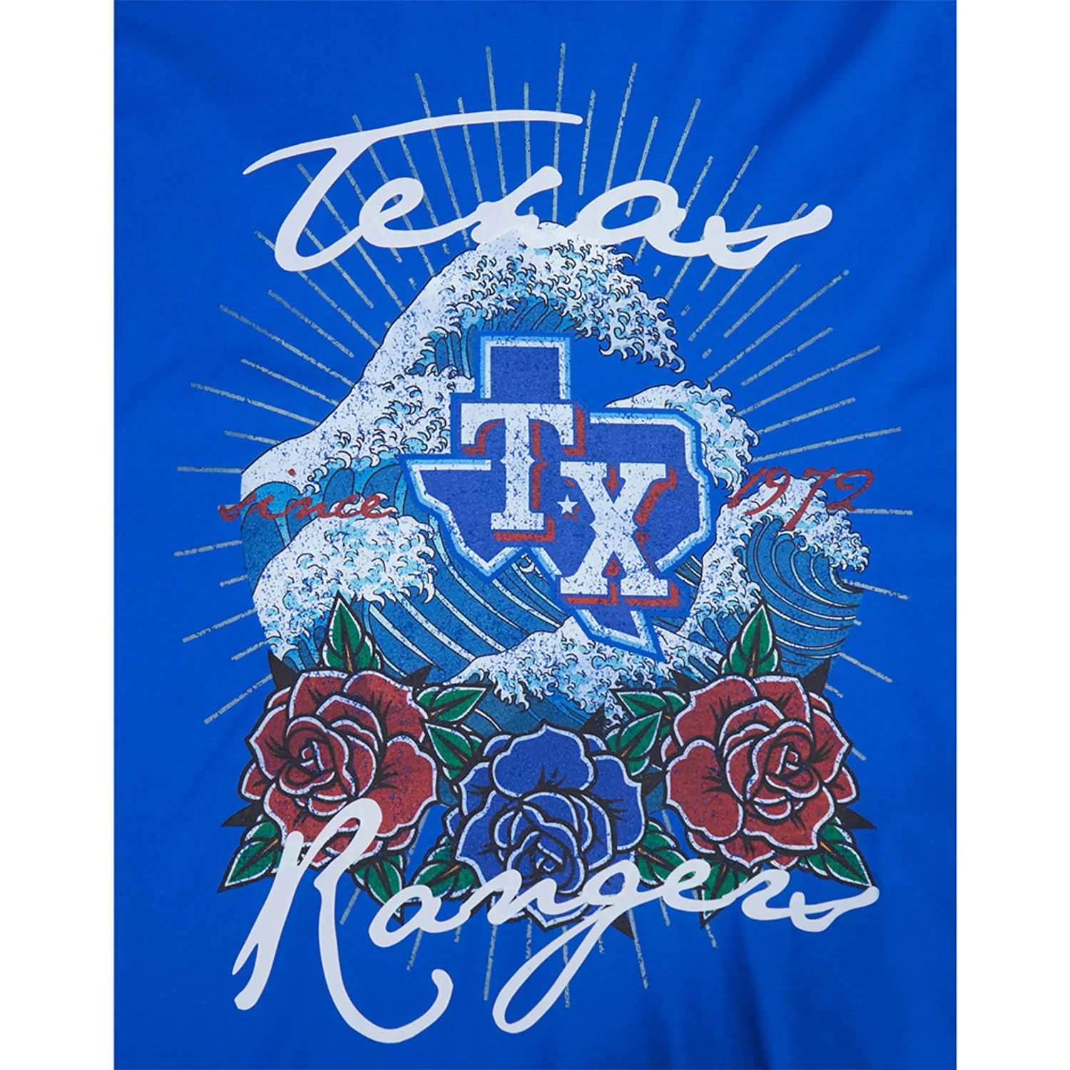 Texas Rangers Wave & Roses Tee -Mens - Image 5