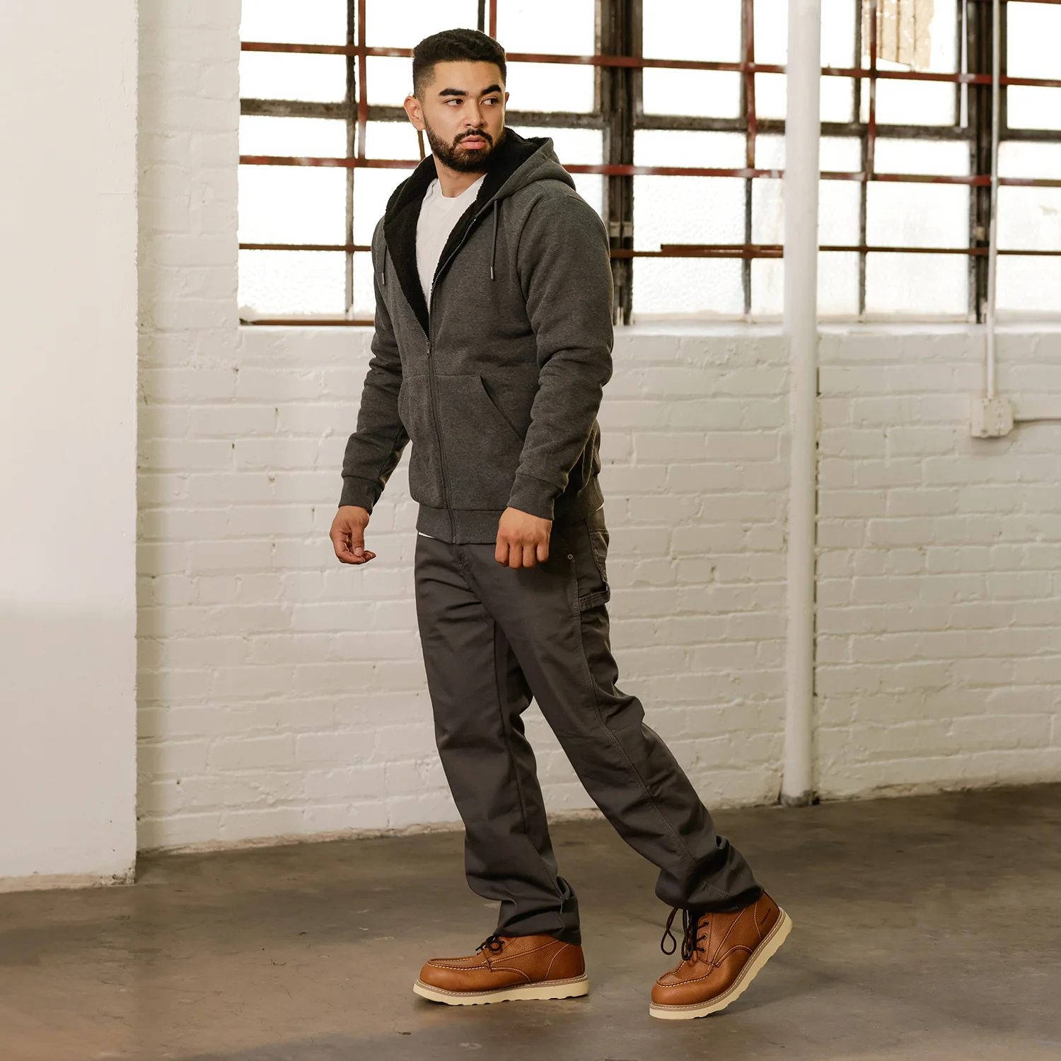 Sherpa Lined FZ Hoody - Mens - Image 3